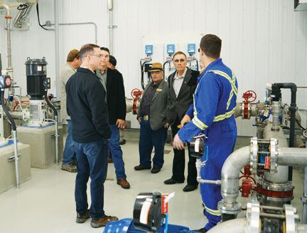 Cypress County councilors and staff take a tour of the Eagleridge pump station in Dunmore from DAin Perrior, senior utility operator. The new pump station will be the main transit point for water coming from Medicine Hat to Irvine and Walsh. 