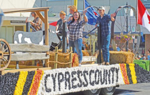 Photo by Tim Kalinowski Cypress County had a colourful contribution to the Medicine Hat Stampede Parade on July 28.